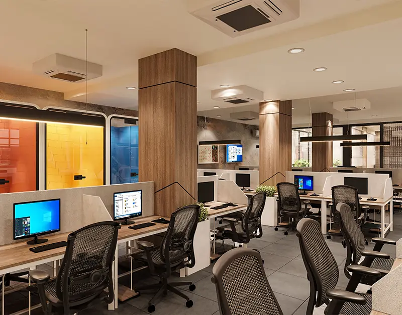 Scalable private office arrangement for growing teams